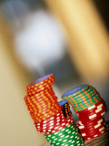 Gambling Chips and Us Currency  Las Vegas  Nevada  USA