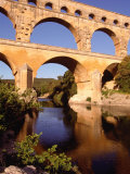 Pont Du Gard from Riverbank  Languedoc-Roussillon  France
