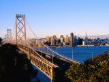 San Francisco-Oakland Bay Bridge with City in Background  San Francisco  California  USA