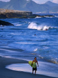 Surfer Walking on Diabo Beach  Ipanema  Rio De Janeiro  Brazil