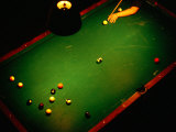 Playing Billiards at Temple Billiards in Pioneer Square  Seattle  Washington  USA