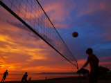 Sunset Volleyball on Playa De Los Muertos (Beach of the Dead)  Puerto Vallarta  Mexico