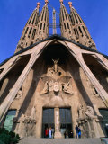 Main Entrance to La Sagrada Familia  Barcelona  Spain