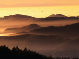 Fog Covered Golden Gate Bridge from Mt Tamalpais  Marin County  California  USA