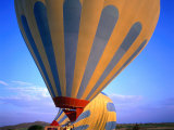 A Hot Air Ballon About to Fly Over the Cappadocia Landscape  Cappadocia  Nevsehir  Turkey