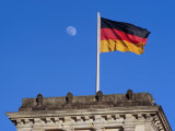 German National Flag Flying Over Reichstag  Berlin  Germany