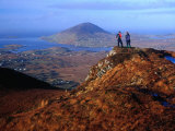 People on Slopes of Diamond Hill in Connemara National Park  Connemara  Ireland