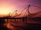 Traditional Fishing Nets at Sunset  Kochi  Kerala  India
