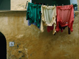 Washing Drying on the Island of Procida in the Bay of Naples  Procida  Campania  Italy