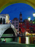 Rialto Bridge at Night  Venice  Veneto  Italy