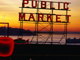 Pike Place Market Sign  Seattle  Washington  USA