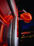 Coffee Cup Neon Sign on Pike Place Market  Seattle  Washington  USA