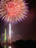 Fireworks Above Washington Monument on 4th of July  Washington DC  USA