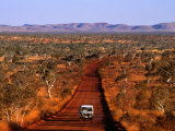Car on Outback Road  Karijini National Park  Australia