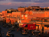 Buildings on Djemaa El Fna Square  Marrakesh  Morocco