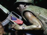 Detail of Vietnam War Memorial  State Capitol Building Grounds  Raleigh  USA