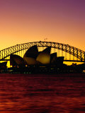 Sydney Opera House and Sydney Harbour Bridge at Sunset  Sydney  Australia