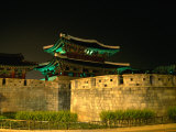 Old City Walls and Gate at Night  Jeonju  South Korea