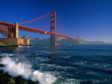 Waves Pound Fort Point Beneath the Golden Gate Bridge  San Francisco  California  USA