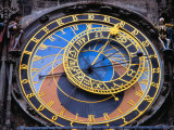Face of Astronomical Clock in Old Town Square  Prague  Czech Republic