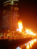 Fire Show in Front of Crown Casino  Melbourne  Australia