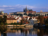 Prague Castle and Mala Strana (Small Quarter) Seen from Across Vltava River  Prague  Czech Republic