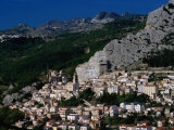 Hillside Town with Mountain in Background Chieti  Abruzzo  Italy