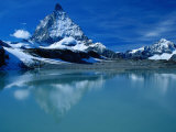 Matterhorn Reflected in Glacial Lake Near Zermatt  Zermatt  Switzerland