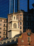 The Old State House on Court Street  Dwarfed by a Glass and Steel Skyscraper  Boston  Massachusetts