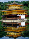 Kinkaku-Ji Temple (Golden Pavilion) Reflecting in Kyo-Ko Pond  Kyoto  Japan