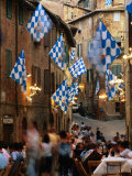 Pre-Palio Banquet for Members of the Onda (Wave) Contrada  Siena  Tuscany  Italy