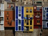 Brightly Painted Houses at La Vila Joiosa  Near Benidorm  Benidorm  Valencia  Spain