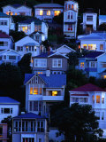 Houses on Hillside at Oriental Bay  Wellington  Wellington  New Zealand