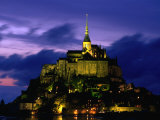 Mont Saint Michel  Lit Up at Sunset  Mont St Michel  France