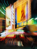Neon Lights in the Theatre District on Times Square  New York City  New York  USA