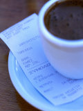 Greek Coffee and Bill  Chios Island  North-Eastern Aegean Islands  Greece