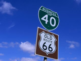 Road Sign on Old Route 66 at Texas-New Mexico Border  USA