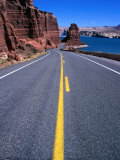 Road with Lake Powell in Distance Glen Canyon National Recreation Area  Utah  USA