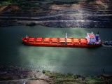 Cargo Ship at Gaillard Cut on the Panama Canal  Near Gamboa  Gamboa  Panama