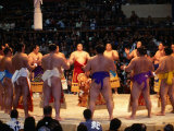 Traditional Ceremony Before Sumo Wrestling  Osaka  Japan