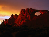 Skyline Arch at Sunset  Arches National Park  Utah  USA