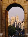 View of Madrid Through Arch  Madrid  Spain
