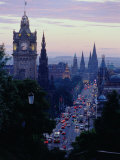 Evening Light Over Princes Street from Carlton Hill  Edinburgh  Scotland