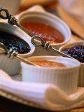 Selection of Jams for Breakfast  Wharekauhau Palliser Bay  Wellington  New Zealand