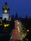 Princes Street at Night  Edinburgh  Scotland