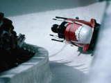 Bobsled in the Bobsleigh Bullet at Canada Olympic Park  Calgary  Canada