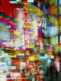 Neon Lights and Reflections in Shinjuku  Tokyo  Japan