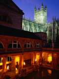 Roman Baths Museum at Night  Bath  Bath & North-East Somerset  England