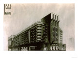 Drawing by the Architect Quirino De Giorgio of a Project for a Modern 'Casa Del Fascio'