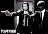 Pulp Fiction –  Duo with Guns (Jackson and Travolta) B & W Movie Poster